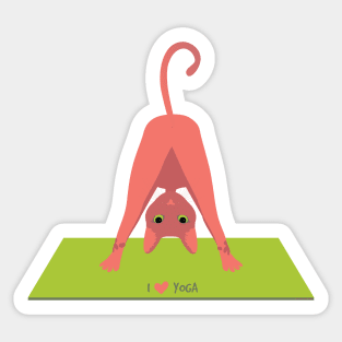 Padahastasana Yoga Cat Sticker